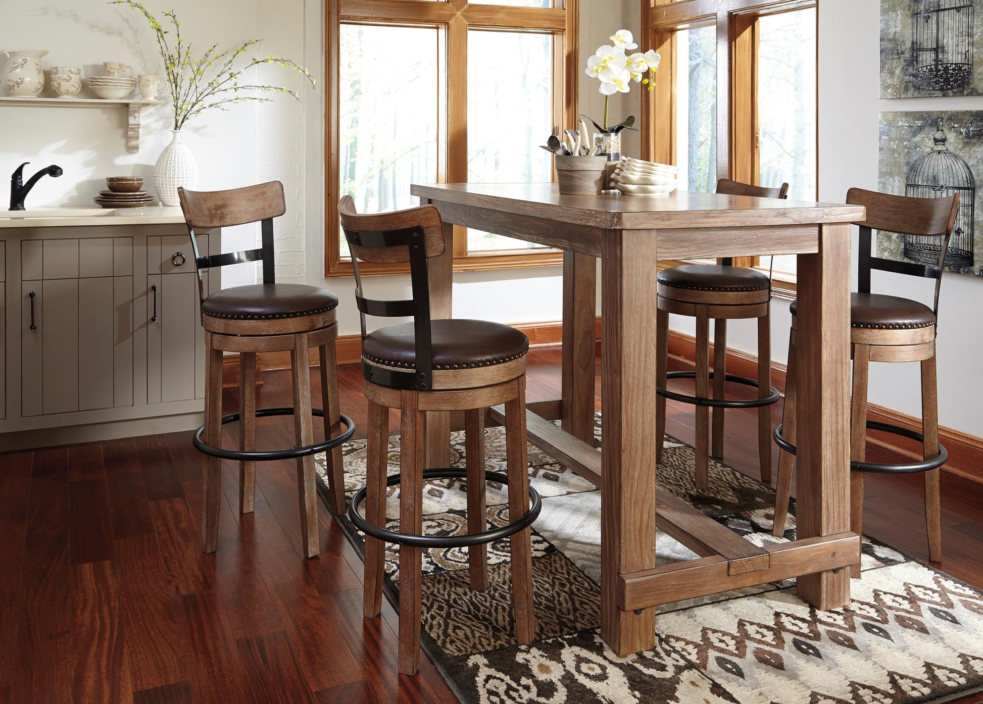 Pinnadel Bar Height Bar Stool (Set of 2)