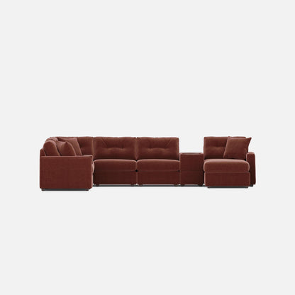Modular One 8-Piece Sectional Chaise with E-Console