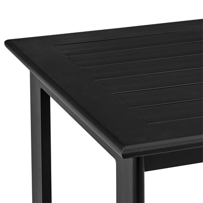 Grand Outdoor Patio Counter Height Dining Table in Black Aluminum