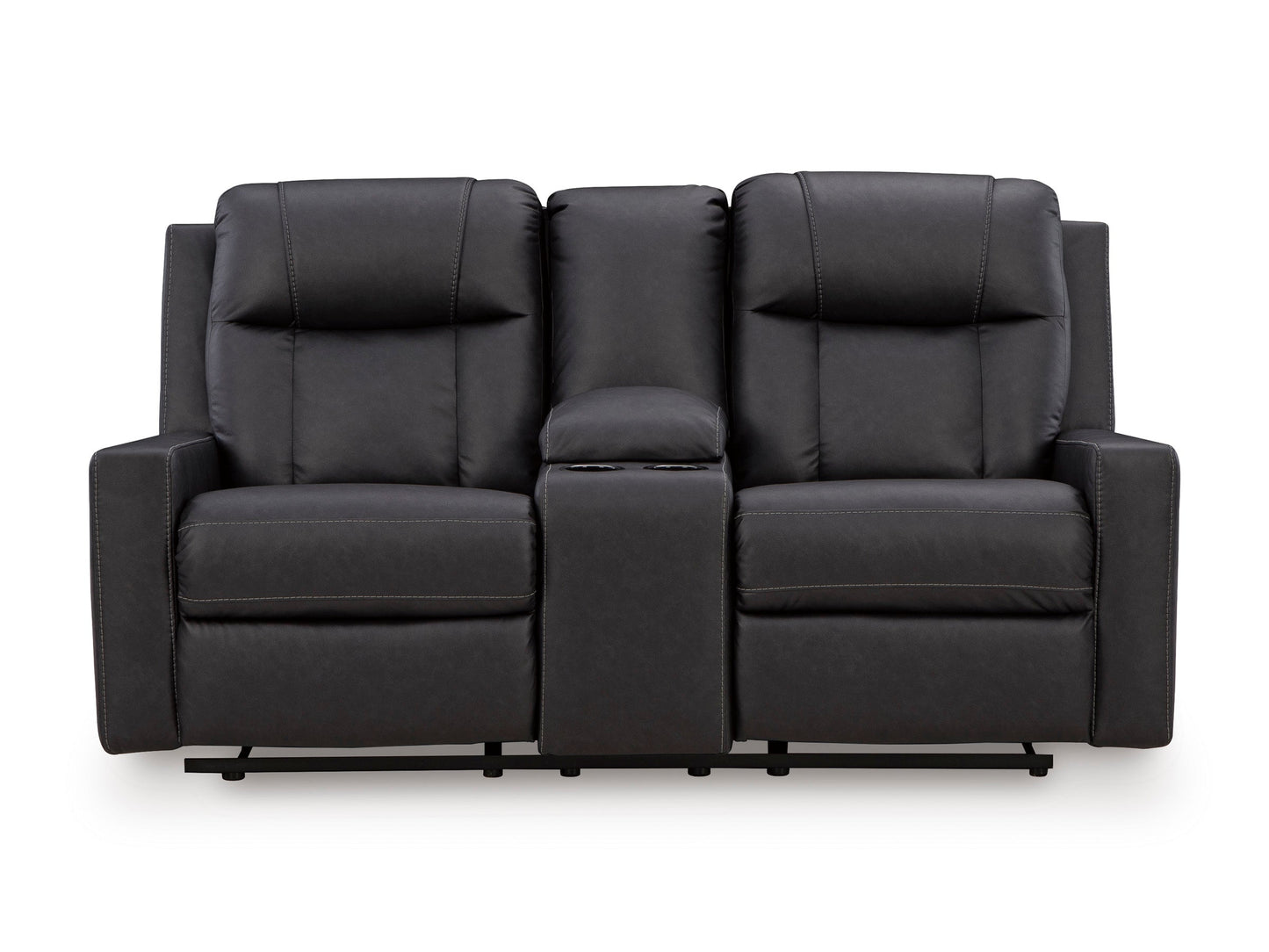 Mackmenville Double Reclining Console Loveseat Carbon