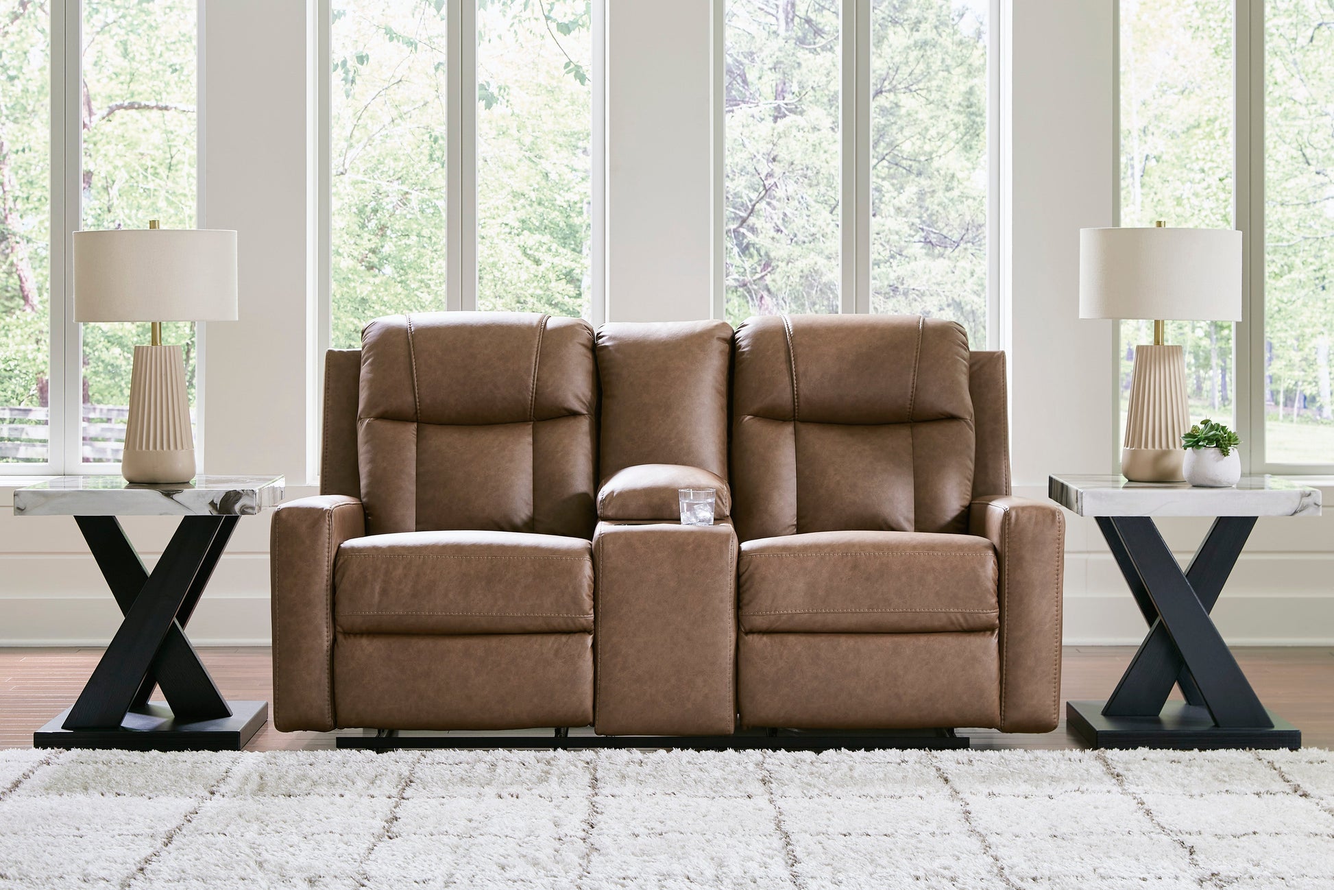 Mackmenville Double Reclining Console Loveseat