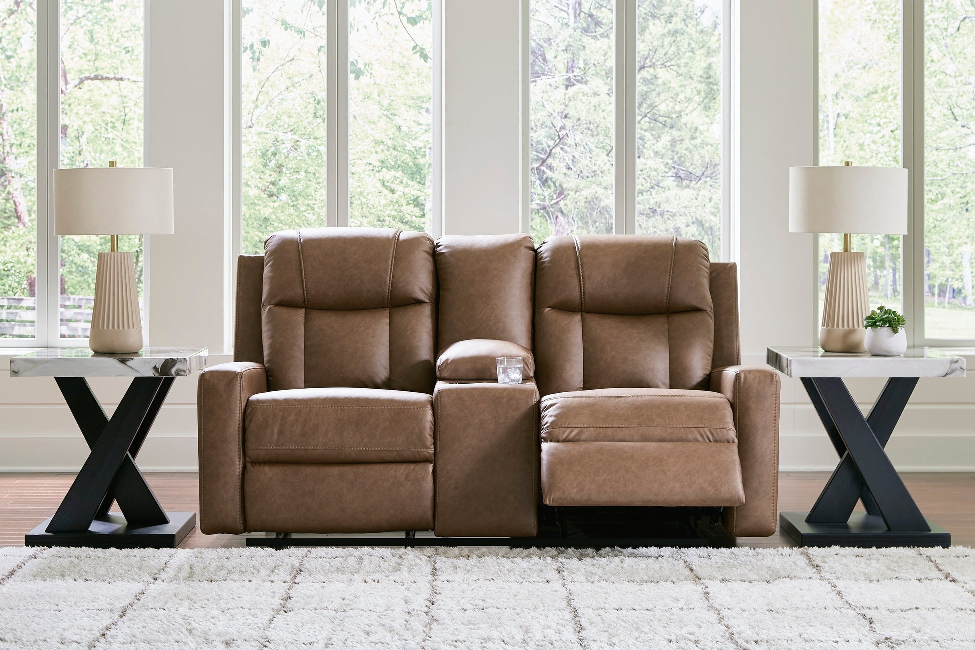 Mackmenville Double Reclining Console Loveseat