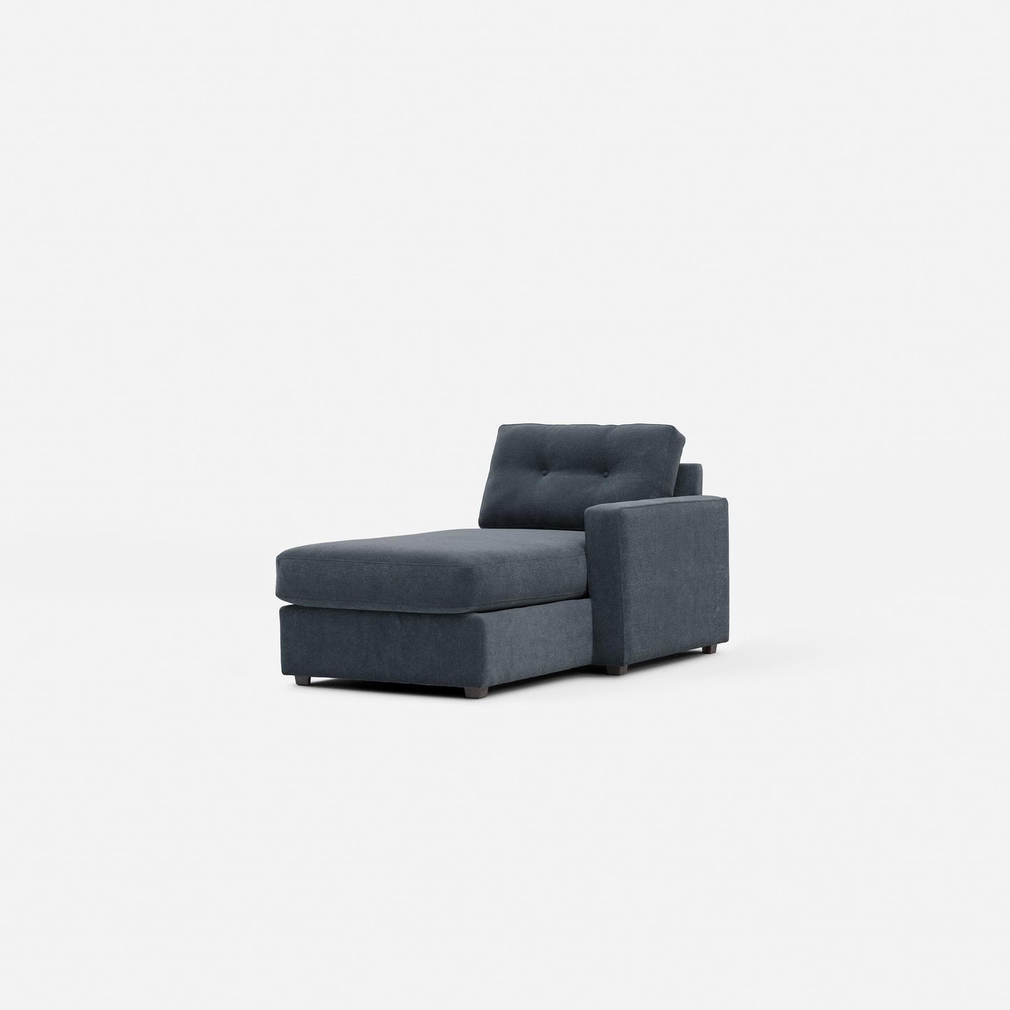 Dark navy modular one-chaise sectional chaise with chaise seat and backrest