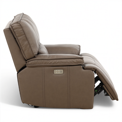 Bozeman II Leather Power Recliner with Adjustable Headrest