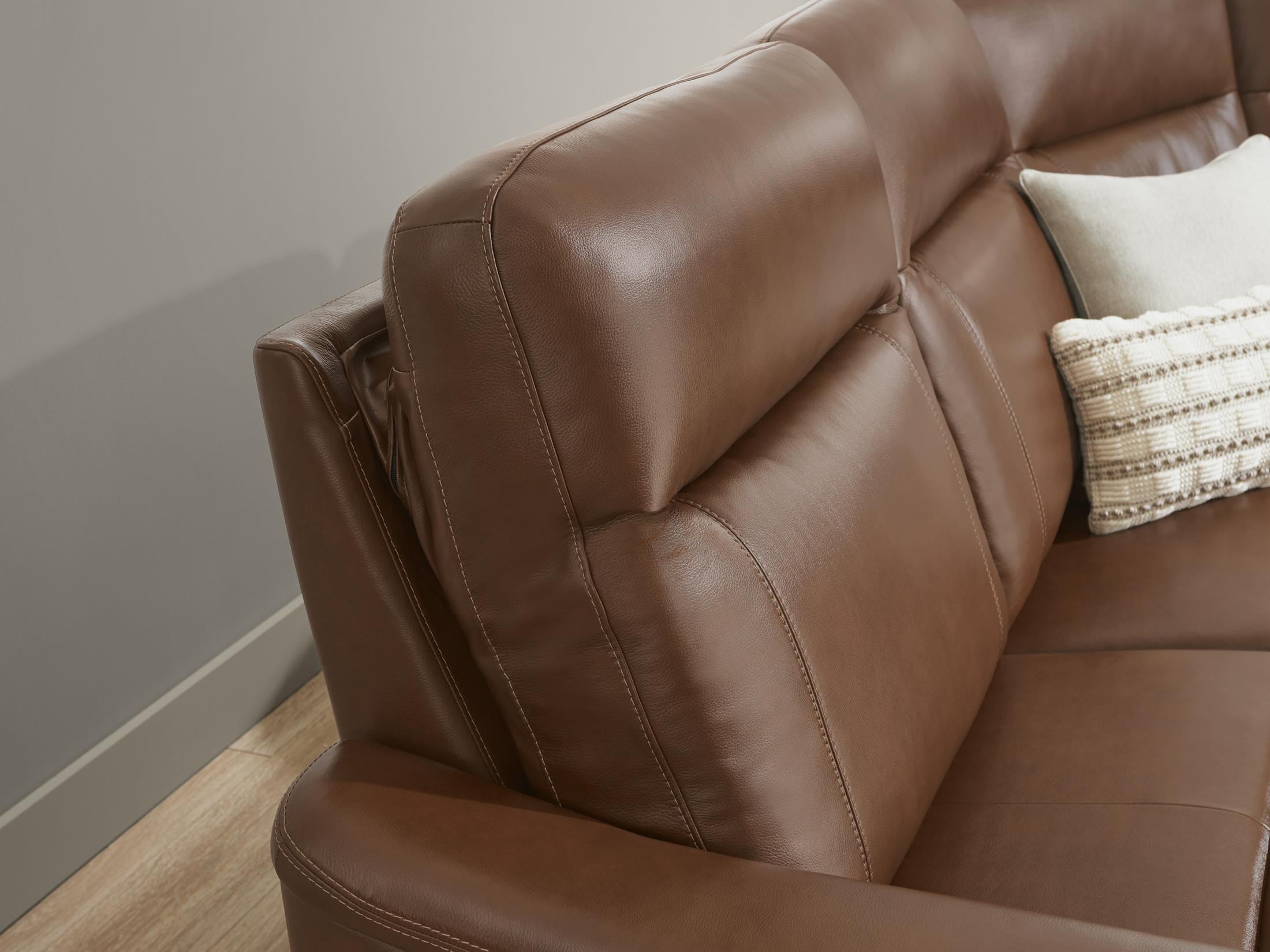 Newport 6-Piece Brown Leather Power Reclining Sectional with