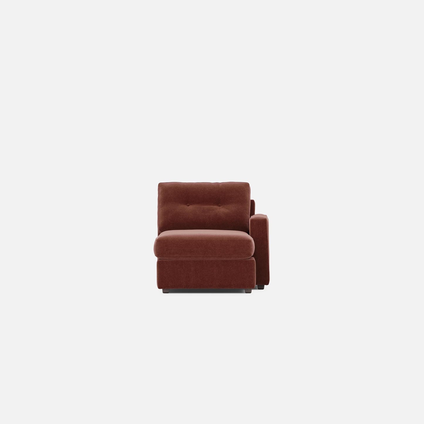 Merlot modular chaise lounge with tufted backrest and squared arm