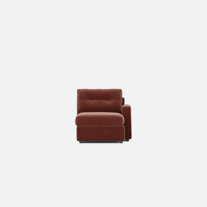 Merlot modular chaise lounge with tufted backrest and squared arm