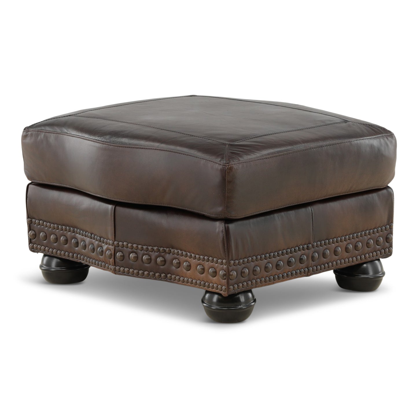 Leonard Leather Ottoman