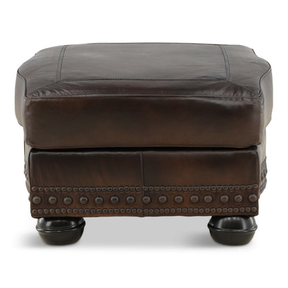 Leonard Leather Ottoman