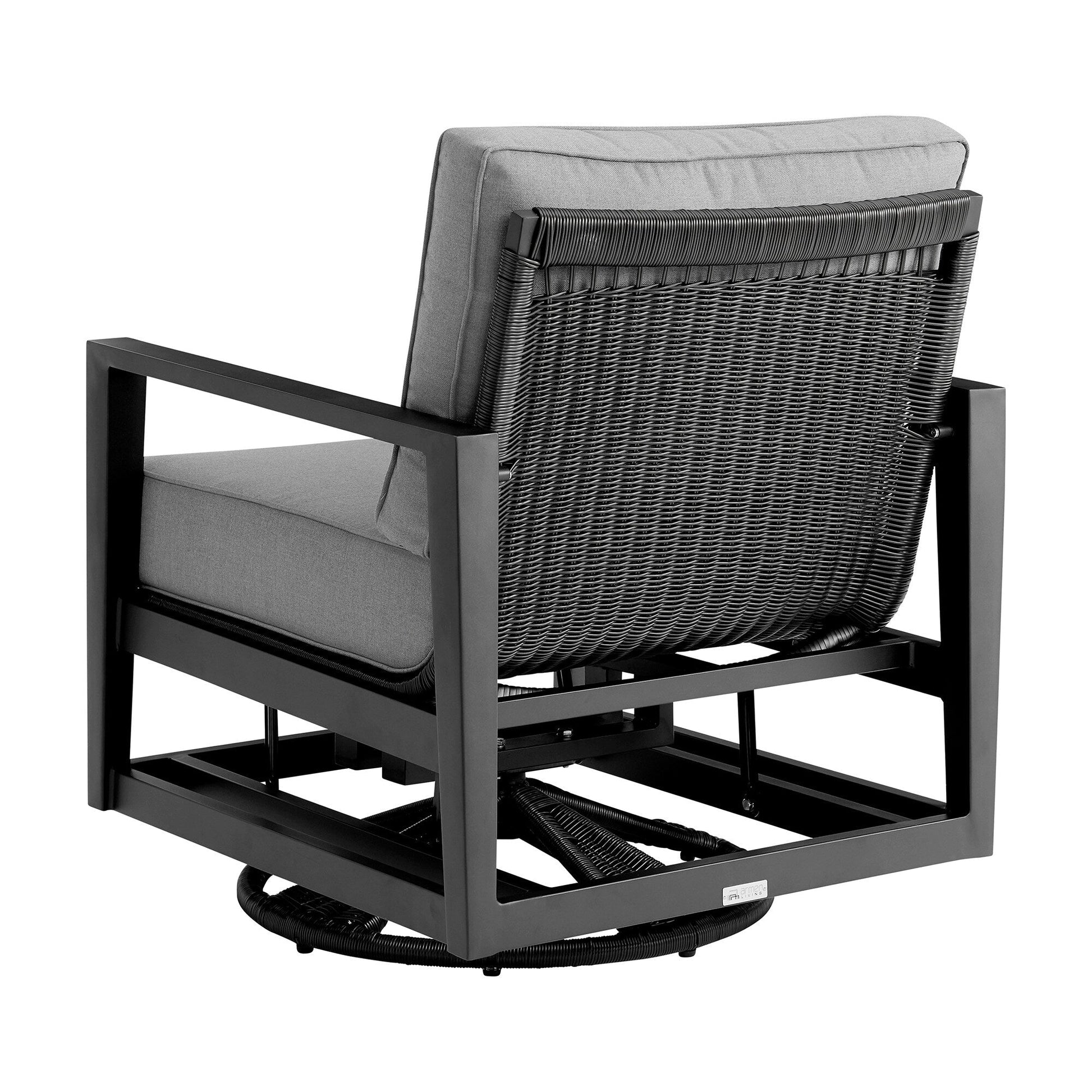 Grand Black Aluminum Outdoor Swivel Glider Chair