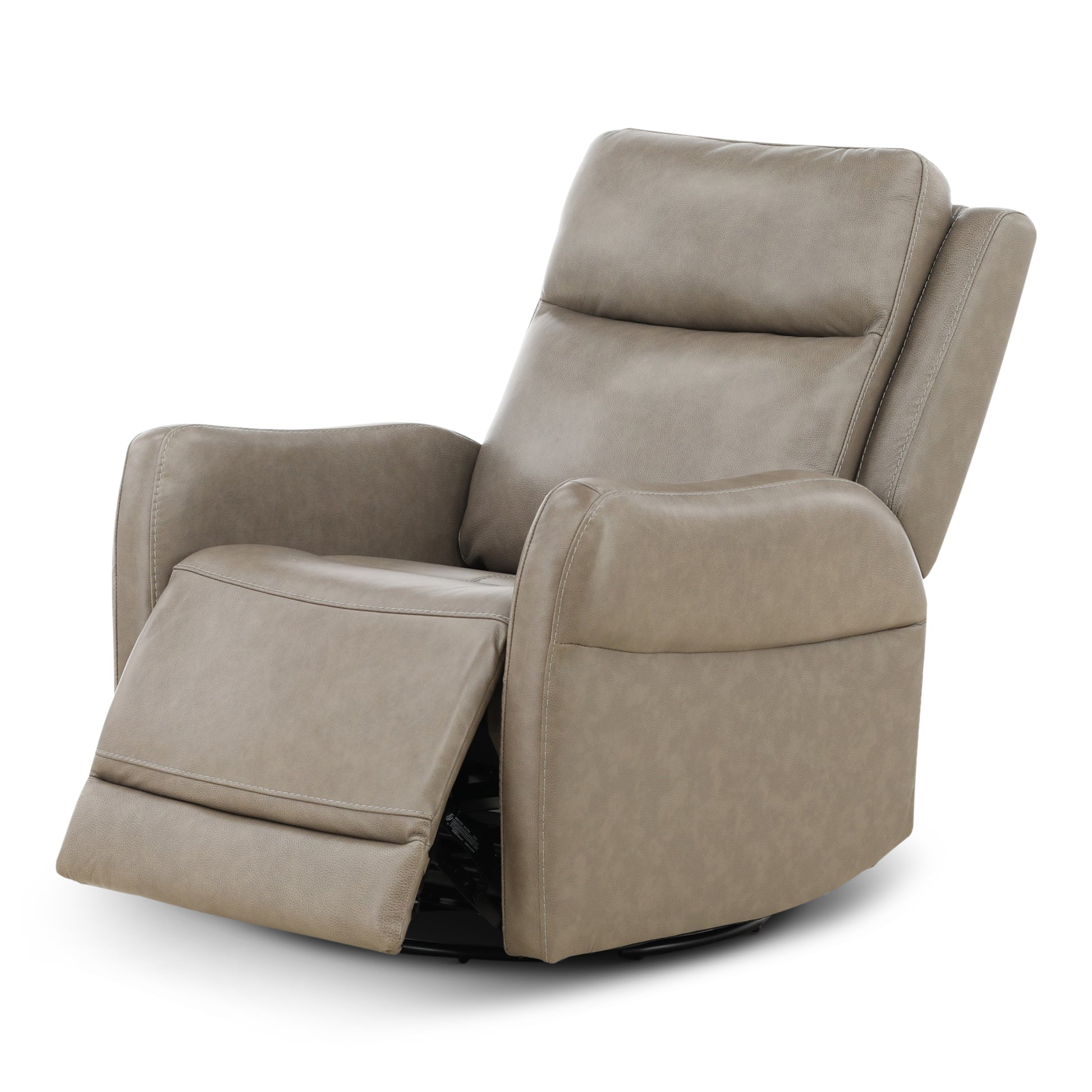 Manning Leather Power Swivel Glider with Zero Gravity