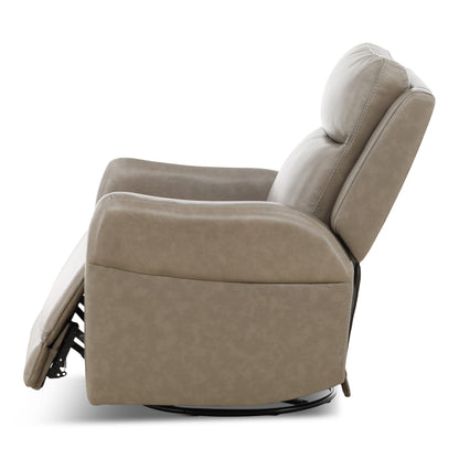 Manning Leather Power Swivel Glider with Zero Gravity