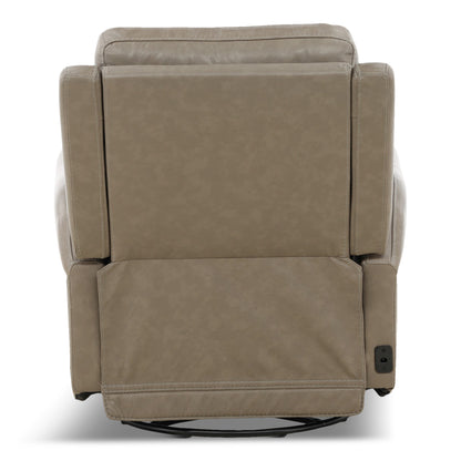 Manning Leather Power Swivel Glider with Zero Gravity