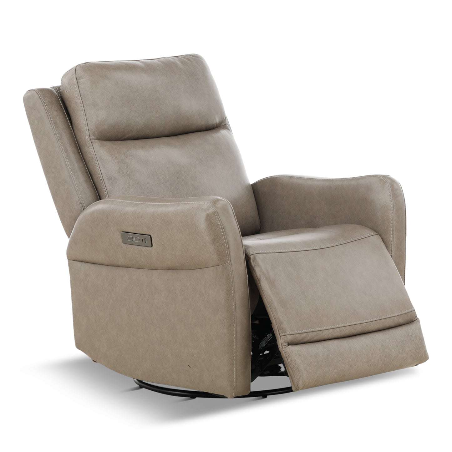 Manning Leather Power Swivel Glider with Zero Gravity