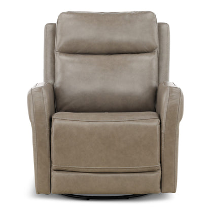 Manning Leather Power Swivel Glider with Zero Gravity