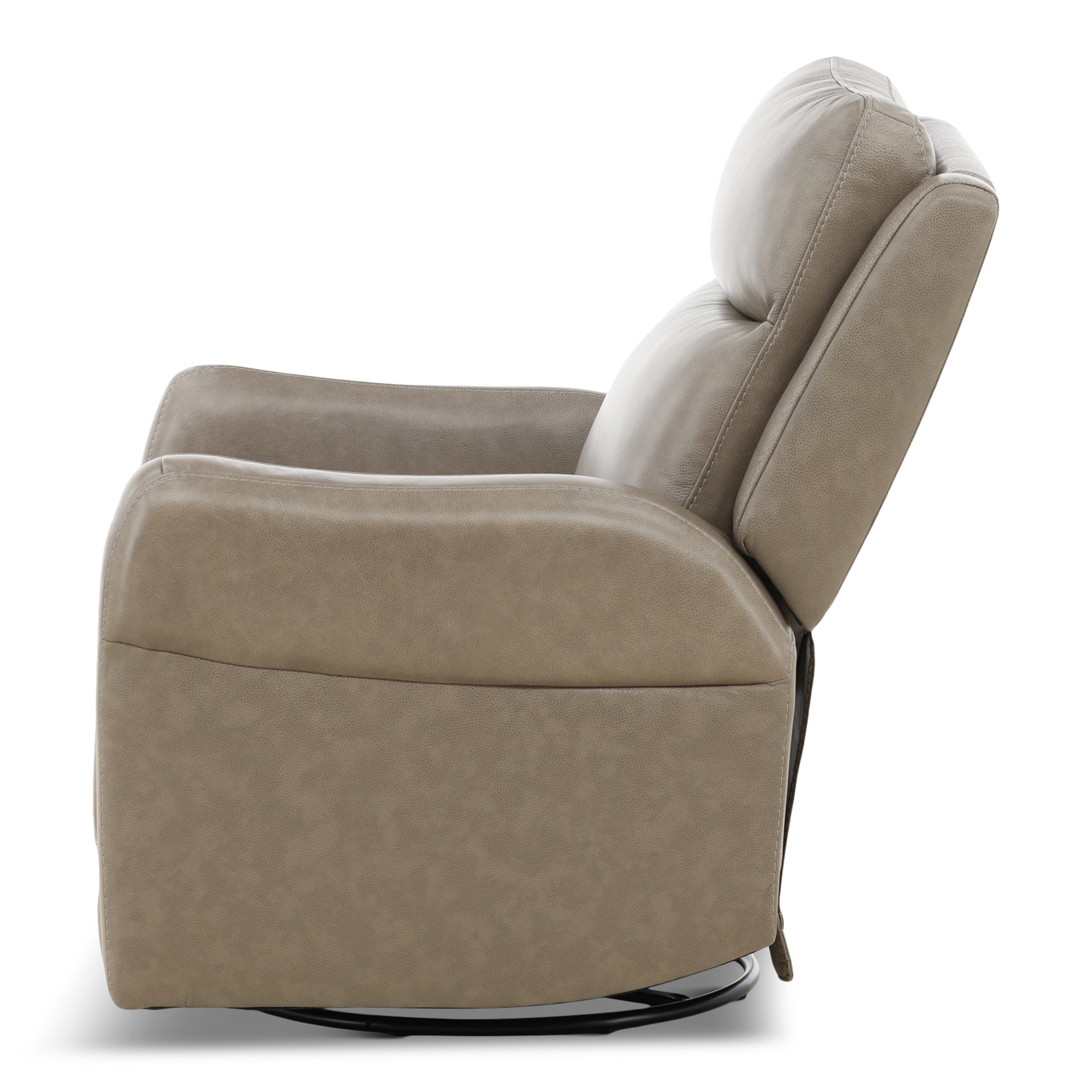 Manning Leather Power Swivel Glider with Zero Gravity