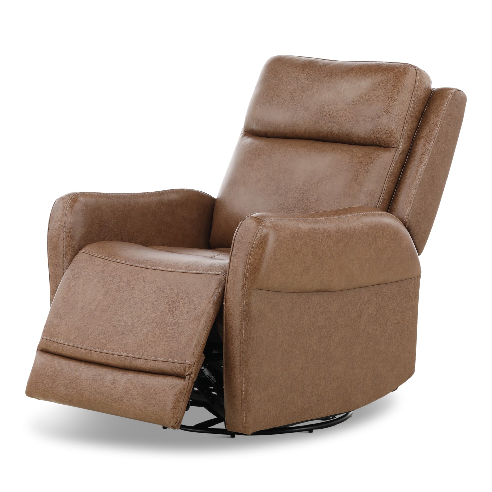 Manning Leather Power Swivel Glider with Zero Gravity