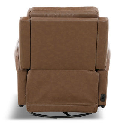 Manning Leather Power Swivel Glider with Zero Gravity