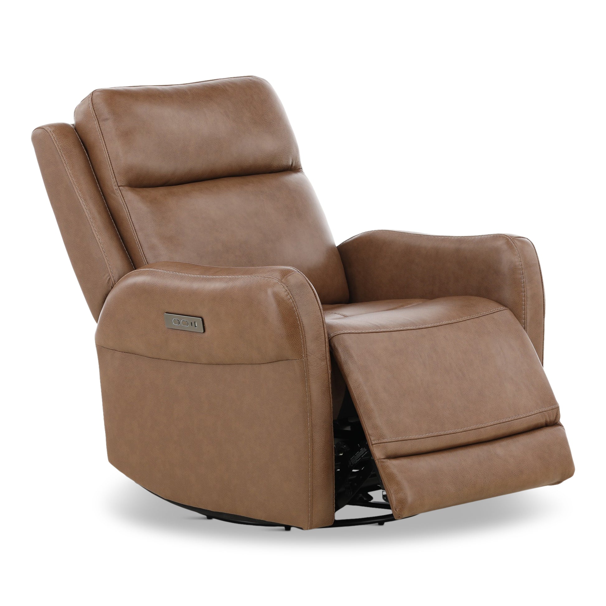 Manning Leather Power Swivel Glider with Zero Gravity