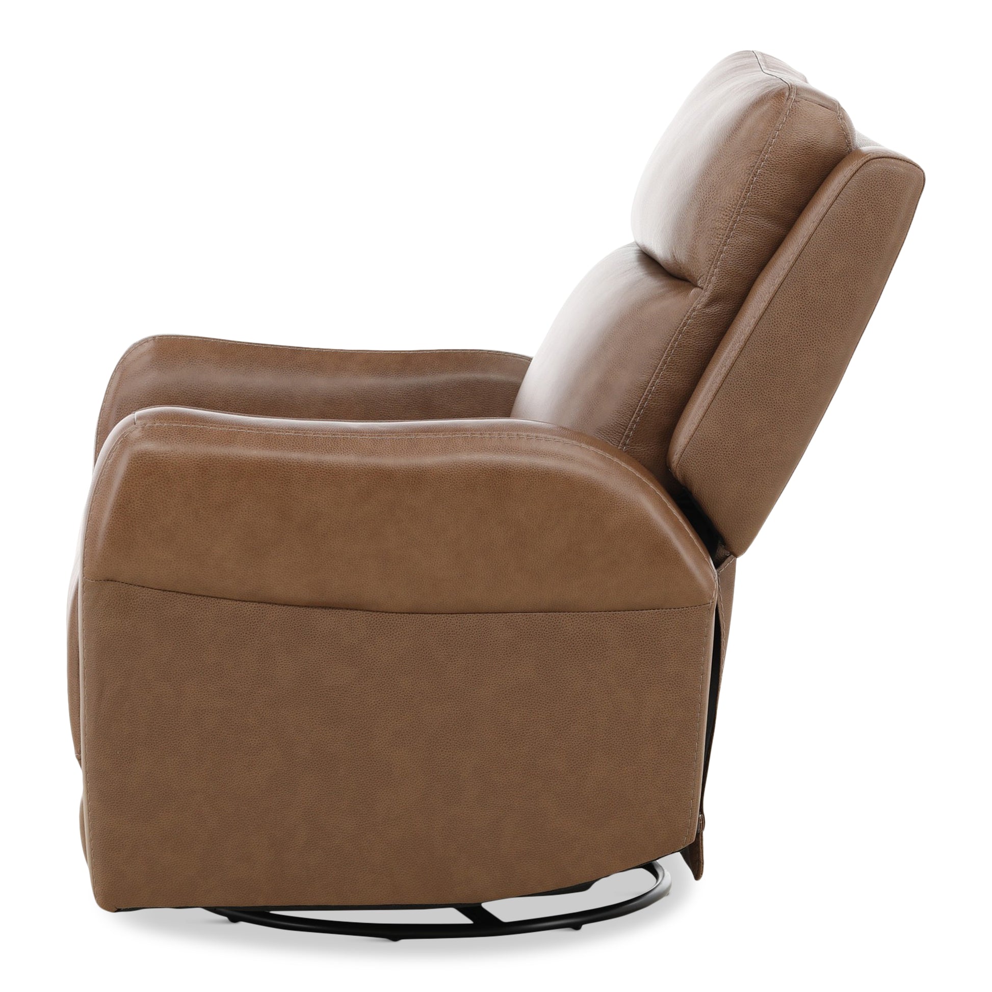 Manning Leather Power Swivel Glider with Zero Gravity