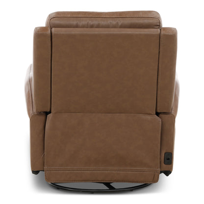 Manning Leather Power Swivel Glider with Zero Gravity