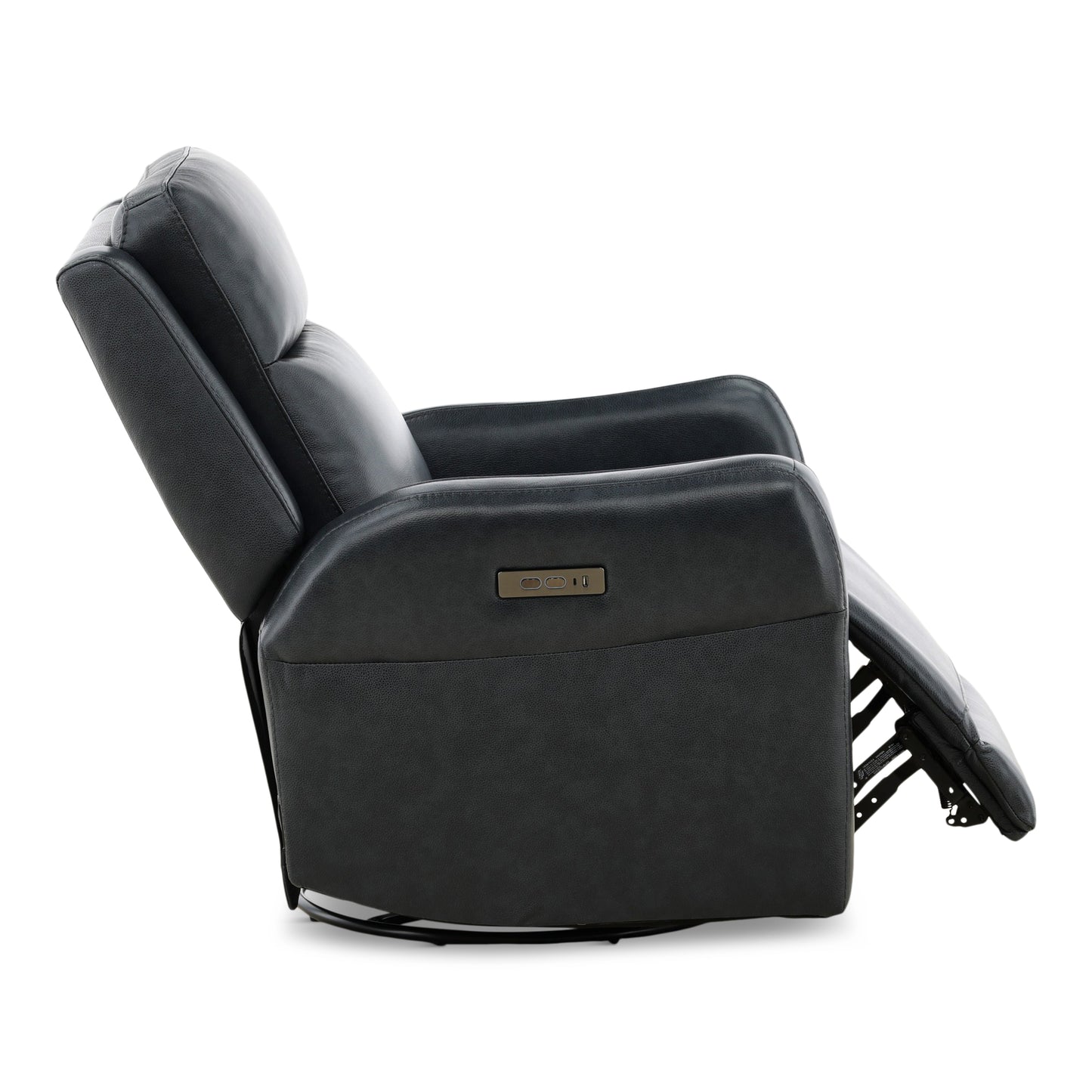Manning Leather Power Swivel Glider with Zero Gravity