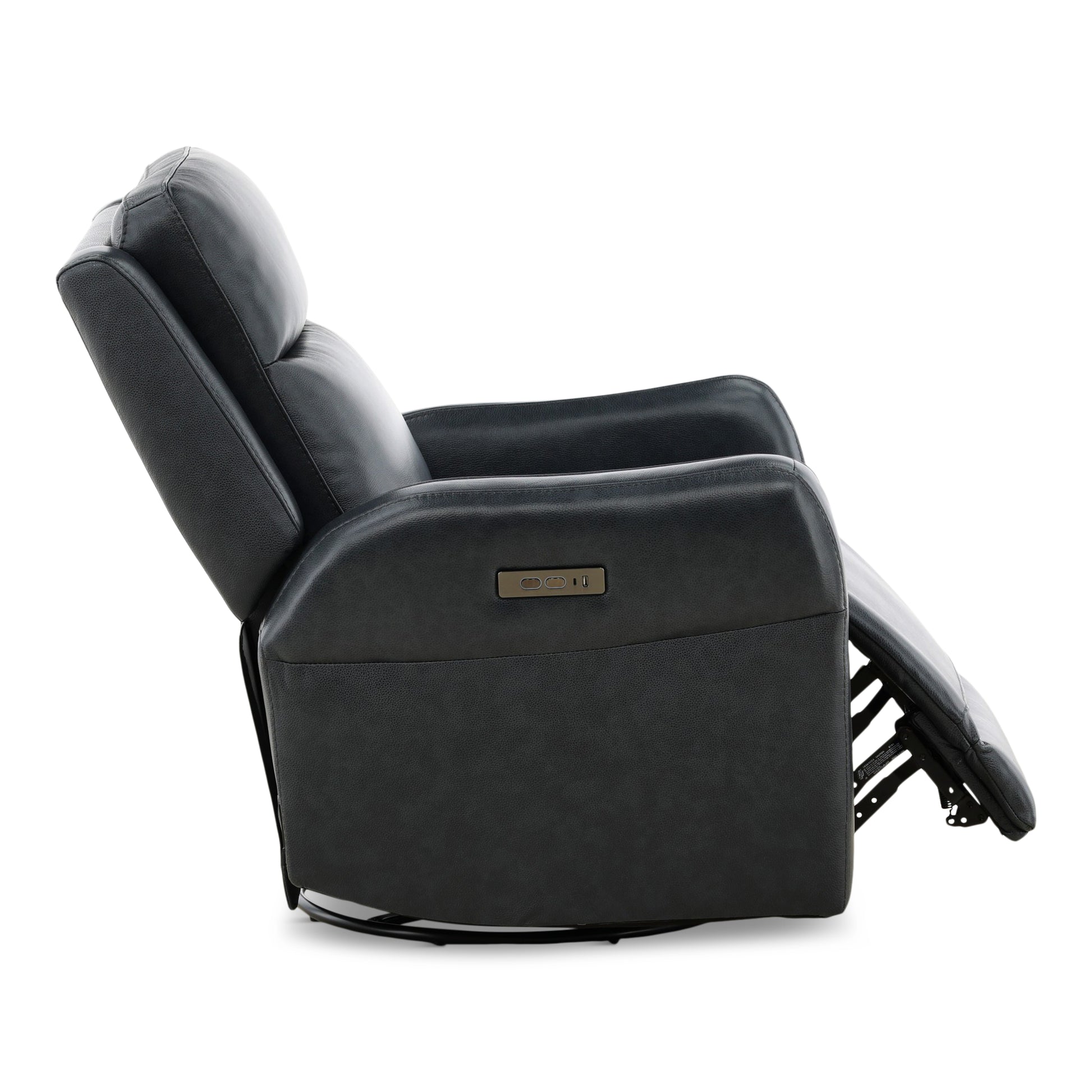 Manning Leather Power Swivel Glider with Zero Gravity