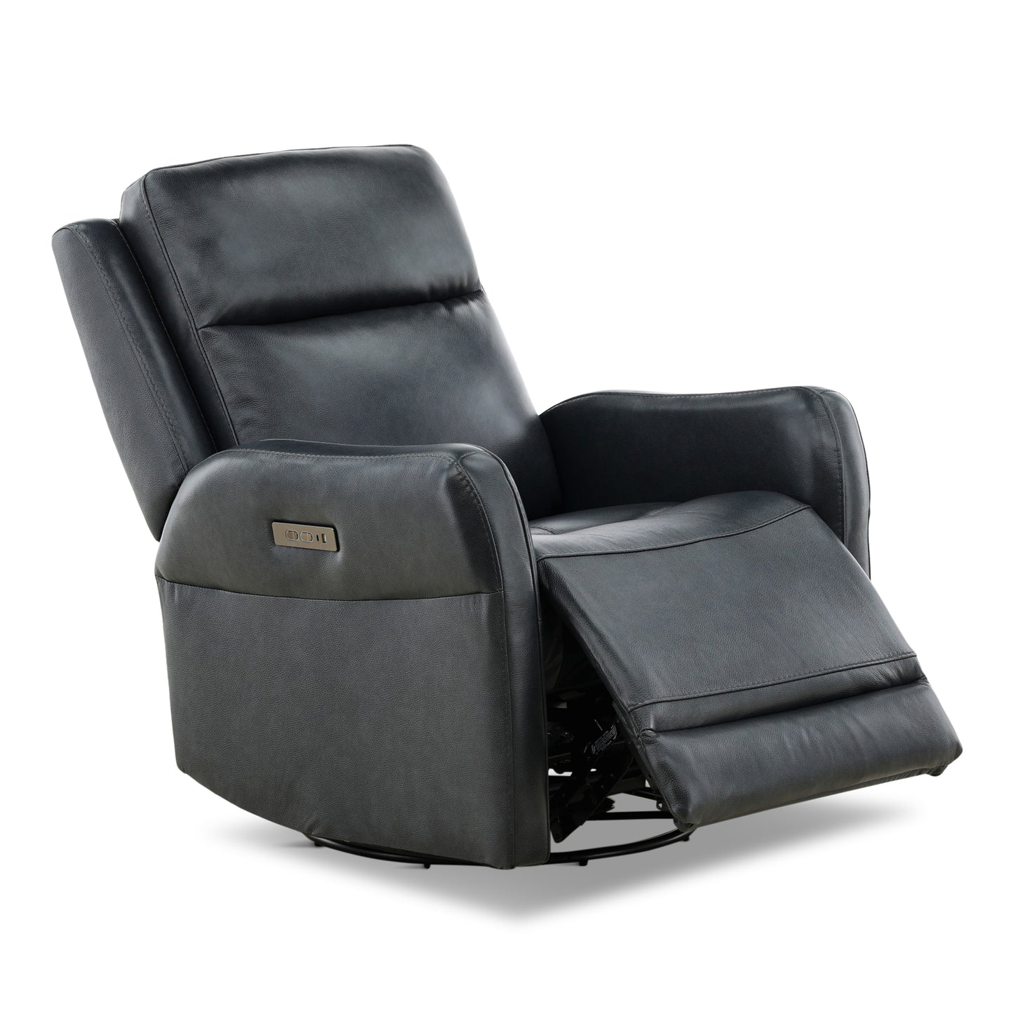 Manning Leather Power Swivel Glider with Zero Gravity
