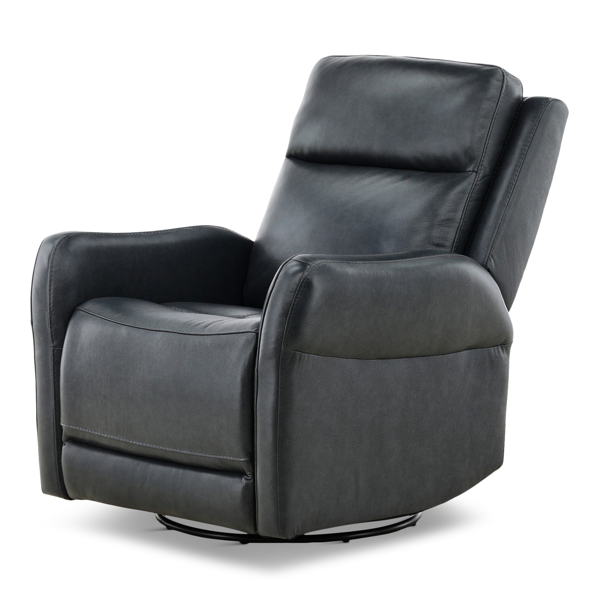 Manning Leather Power Swivel Glider with Zero Gravity