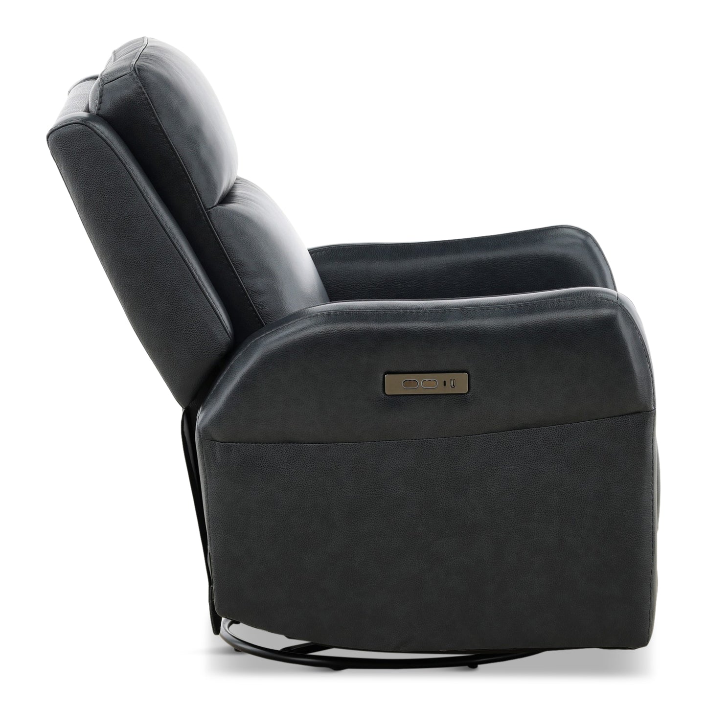 Manning Leather Power Swivel Glider with Zero Gravity