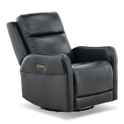 Manning Leather Power Swivel Glider with Zero Gravity