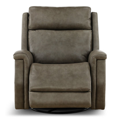 Eddystone Leather Power Swivel Glider Recliner with ZeroGravity