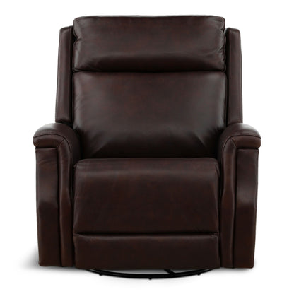 Eddystone Leather Power Swivel Glider Recliner with ZeroGravity