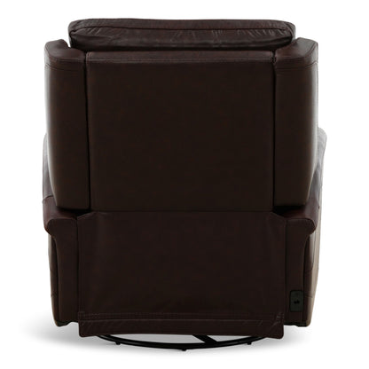 Eddystone Leather Power Swivel Glider Recliner with ZeroGravity