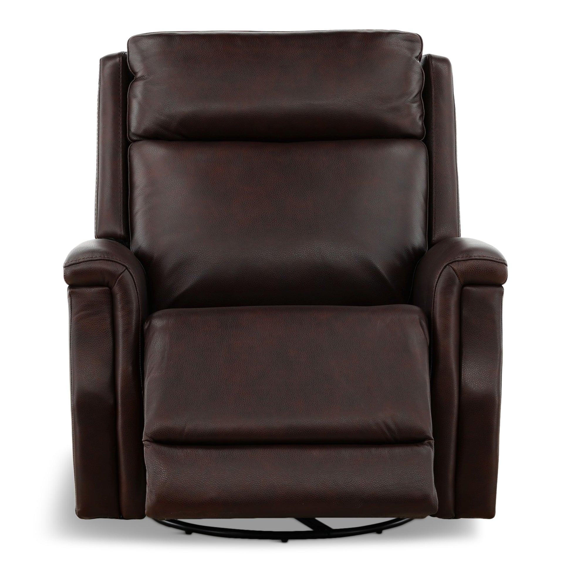 Eddystone Leather Power Swivel Glider Recliner with ZeroGravity