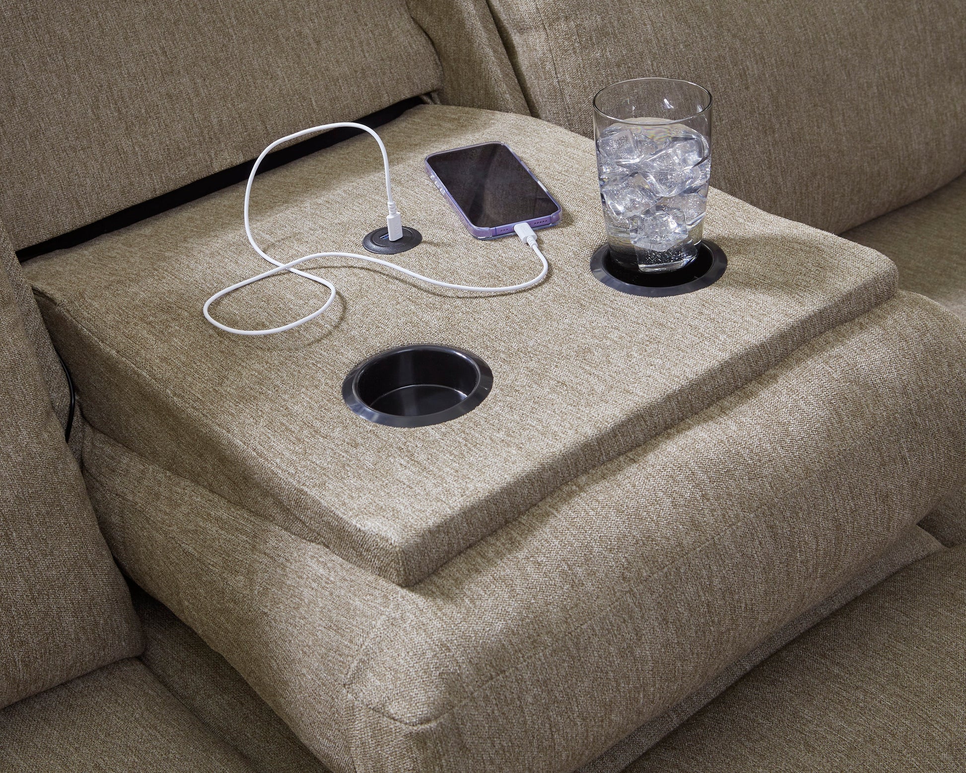Tarrant Reclining Sofa with Drop Down Table