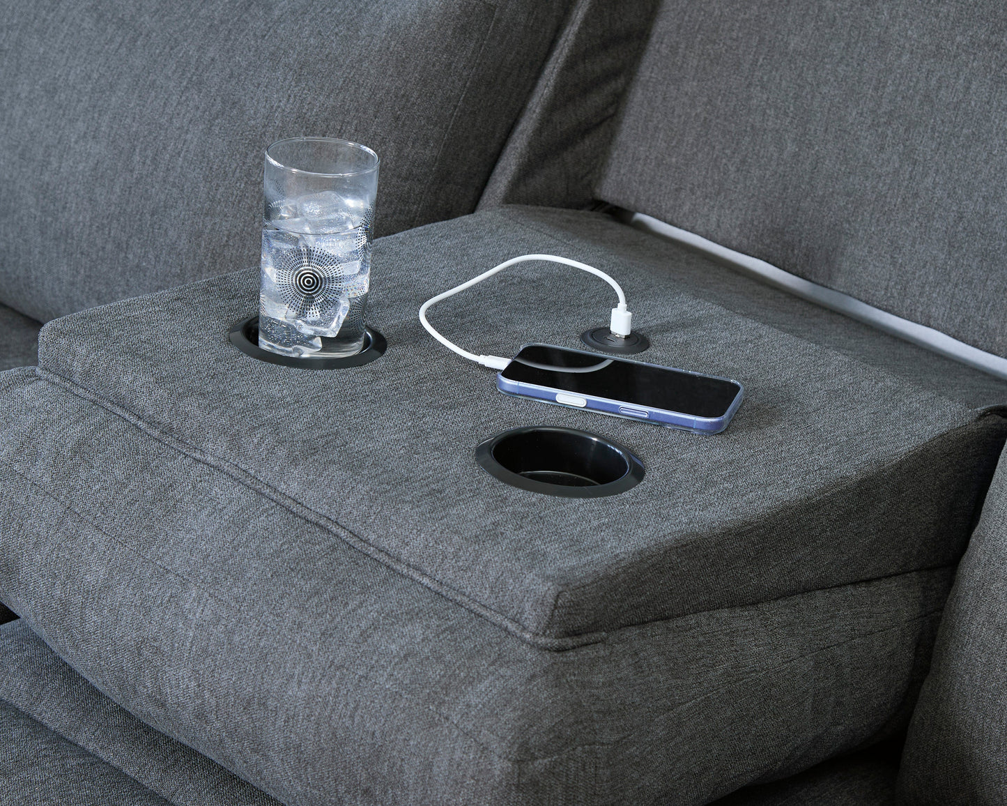 Tarrant Reclining Sofa with Drop Down Table