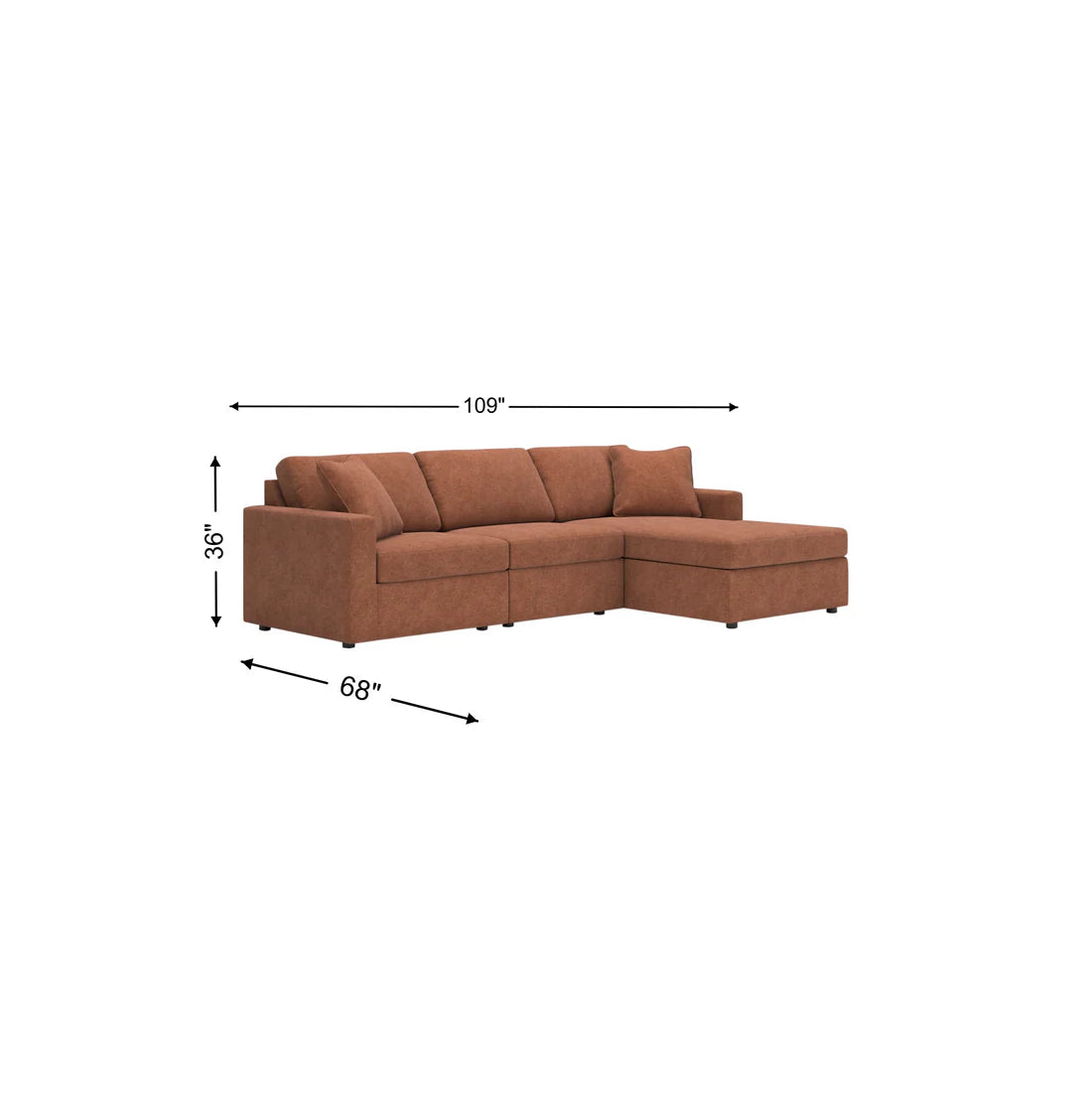 Modmax 3-Piece Sectional with Chaise
