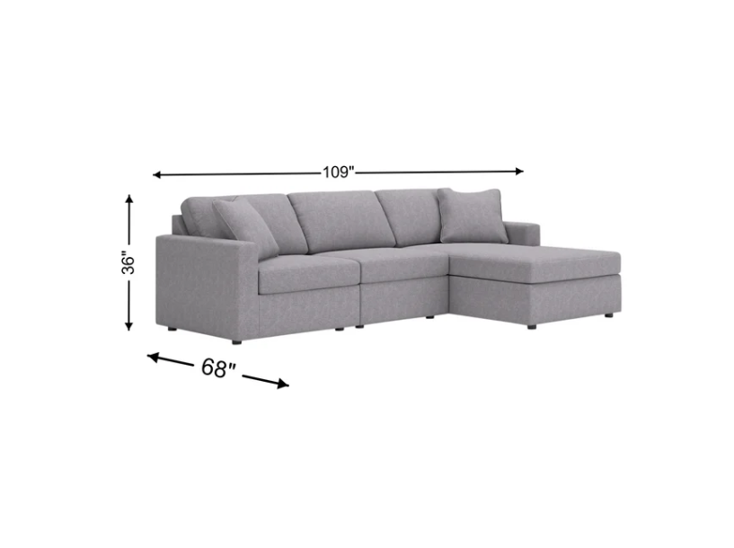 Modmax 3-Piece Sectional Chaise Sofa