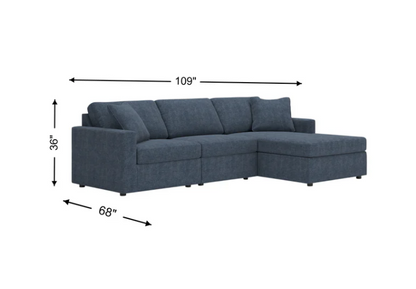 Modmax 3-Piece Sectional Chaise Sofa