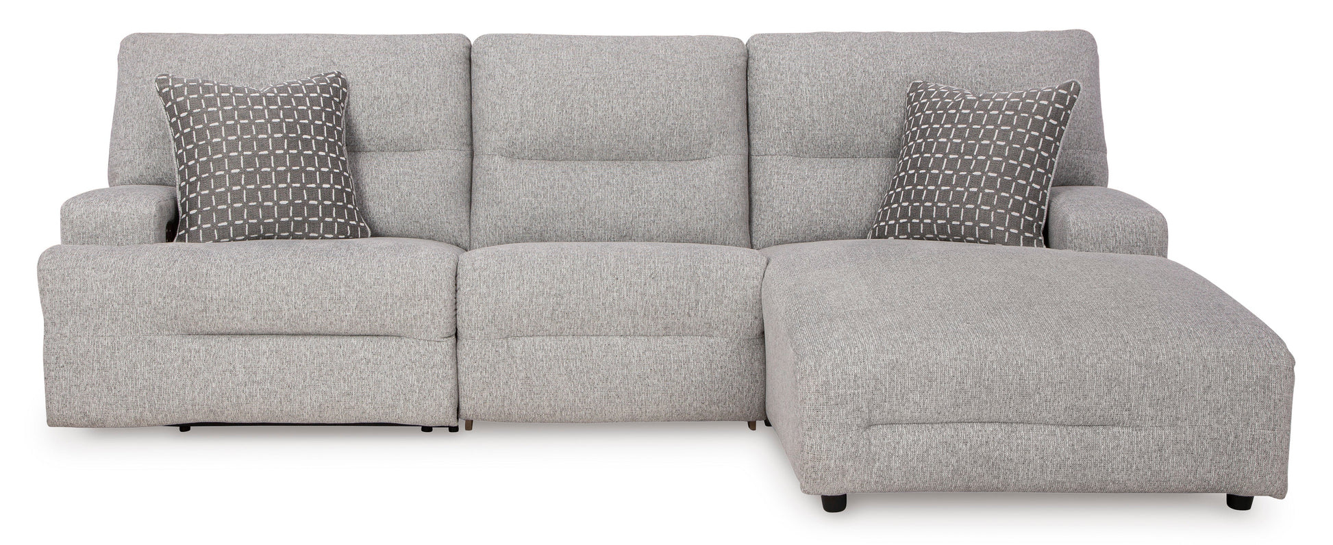 Acklen Place 3-Piece Right-Facing Power Reclining Sectional Pewter