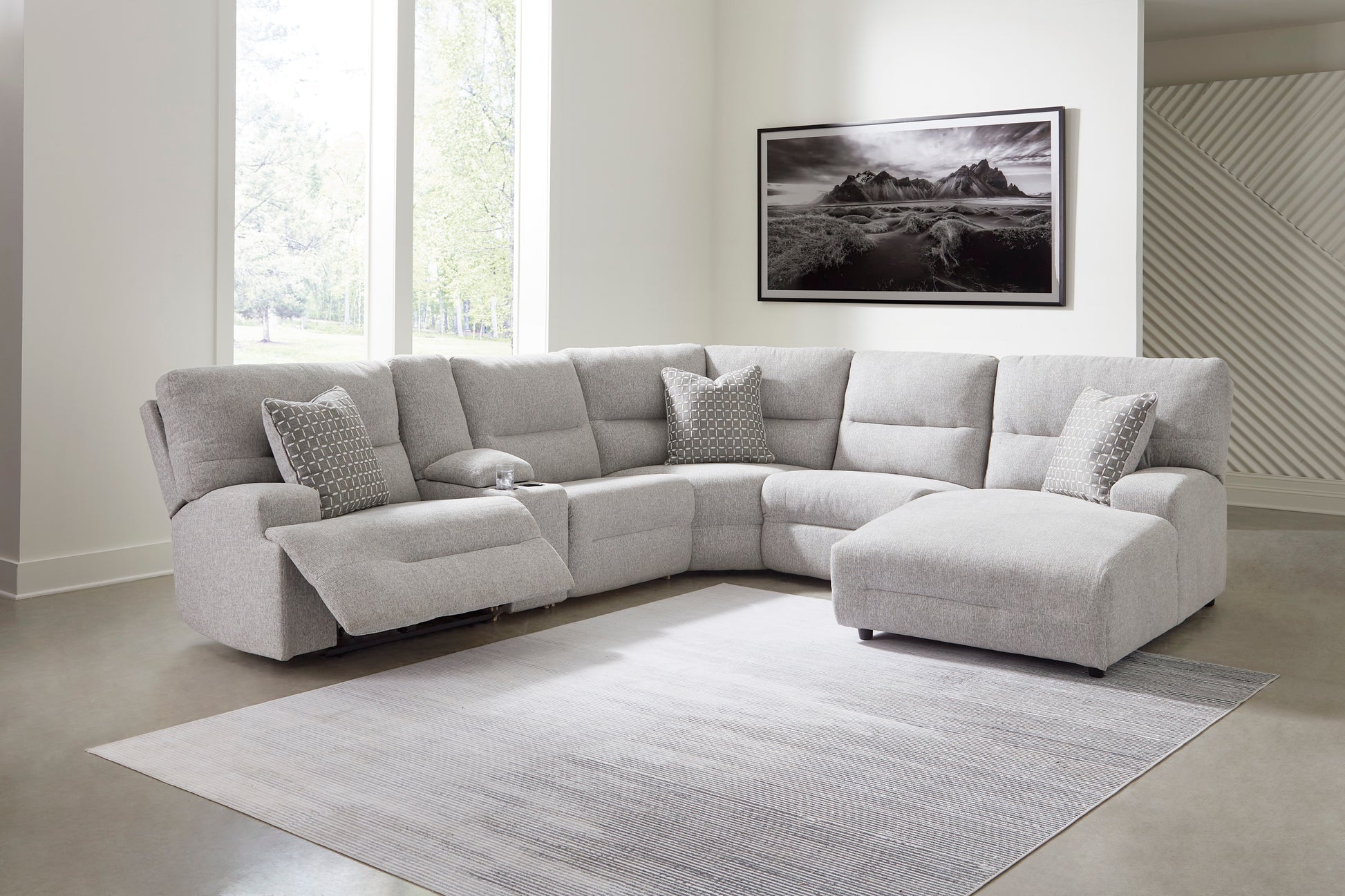Acklen Place Right-Facing 6-Piece Power Reclining Sectional with Chaise