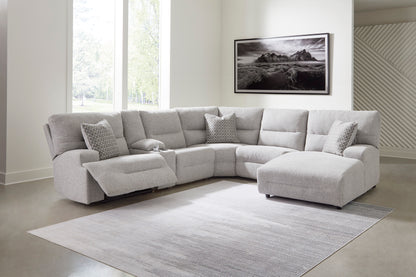 Acklen Place Right-Facing 6-Piece Power Reclining Sectional with Chaise