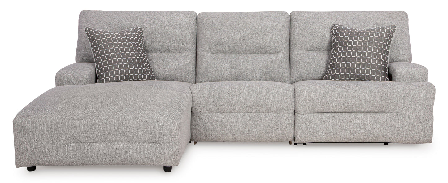 Acklen Place 3-Piece Left-Facing Power Reclining Sectional Pewter