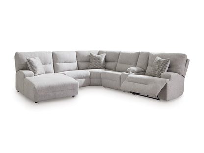 Acklen Place Left-Facing 6-Piece Power Reclining Sectional with Chaise