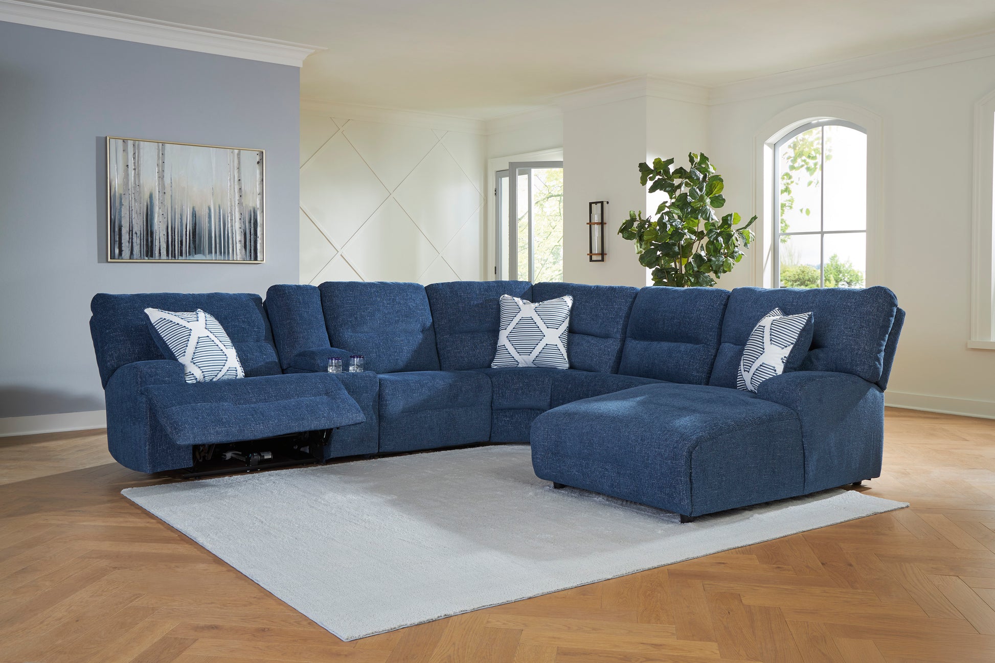 Acklen Place Right-Facing 6-Piece Power Reclining Sectional with Chaise