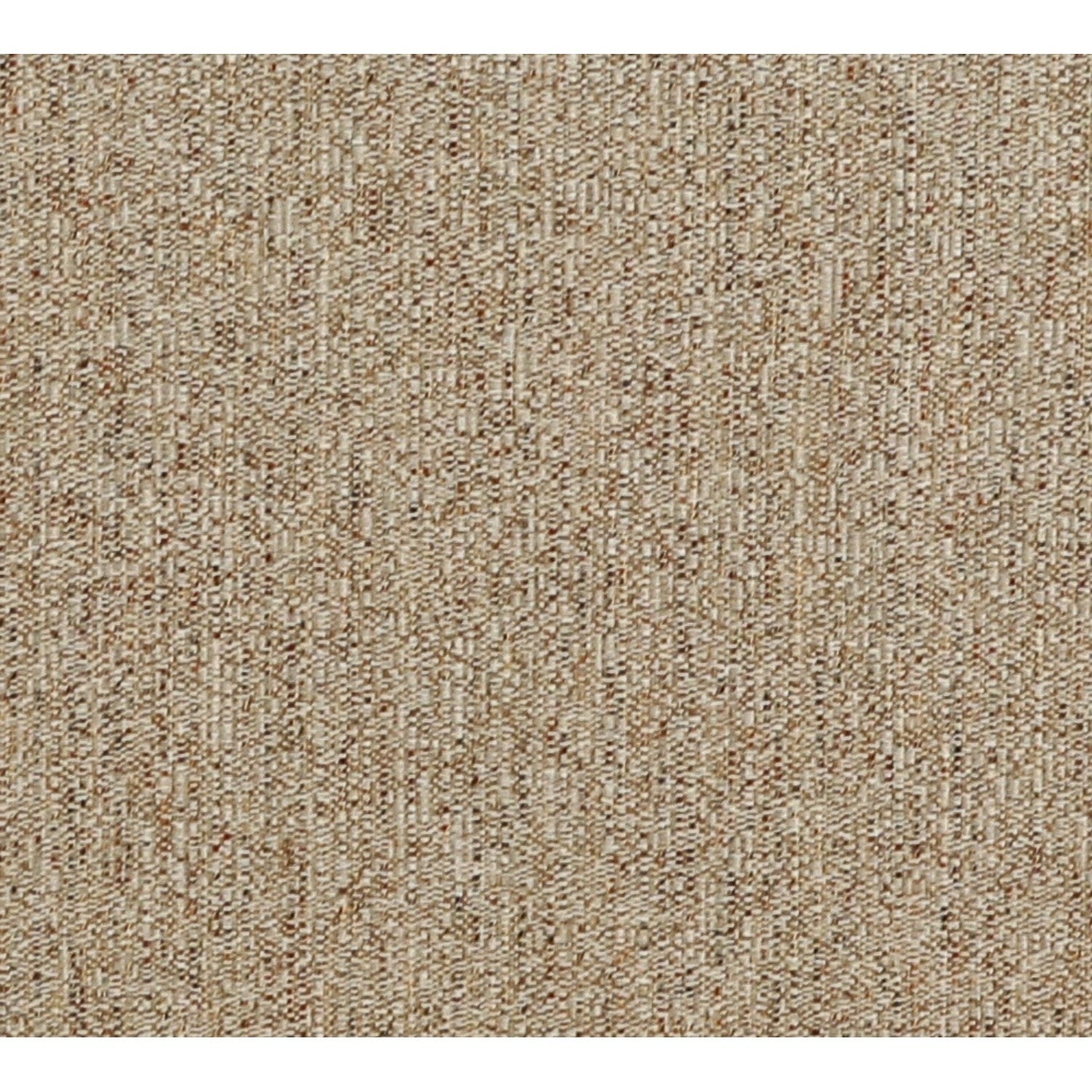 Close-up of beige woven sofa upholstery fabric with speckled texture.