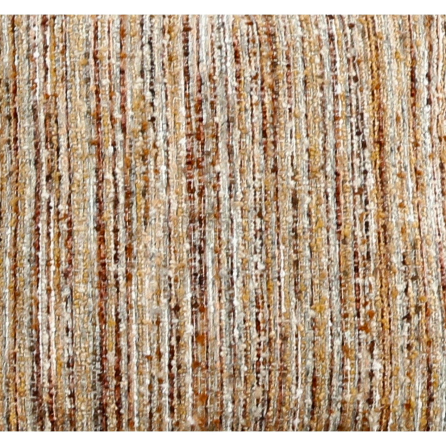 Close-up of tan and cream striped accent pillow fabric texture.