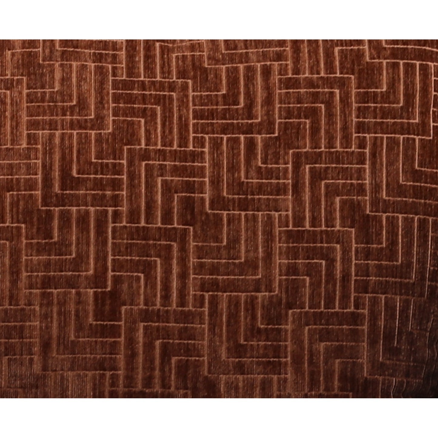 Close-up of brown geometric-pattern fabric upholstery