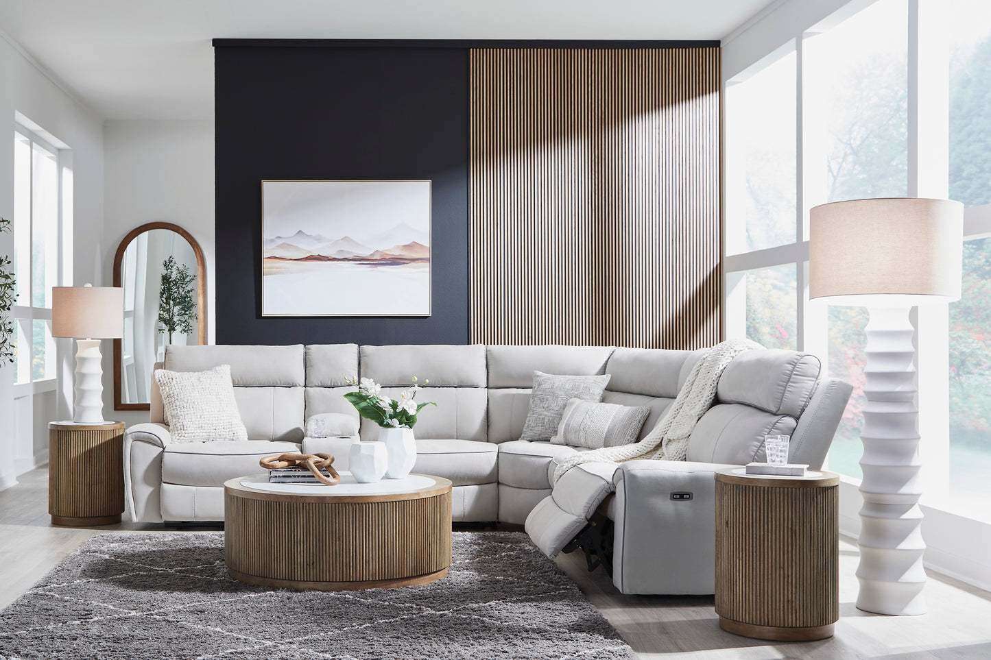 Grafton Pike 6-Piece Reclining Sectional with Storage Console